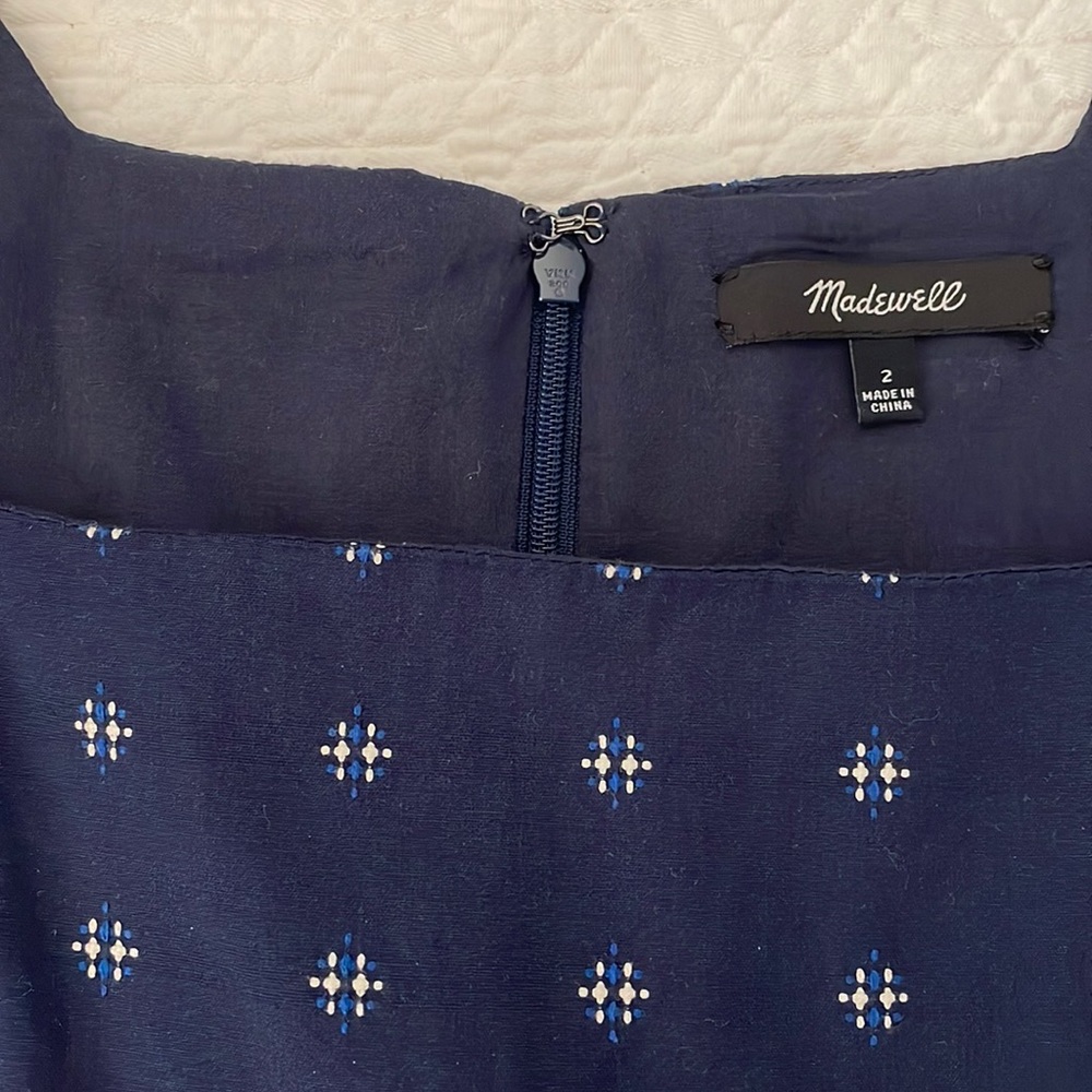 Madewell tiered 3/4 sleeve mini dress